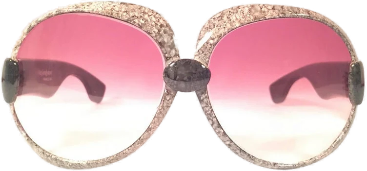 New Vintage Yves Saint Laurent YSL 543 Jaspe Black & Grey 1970 France Sunglasses