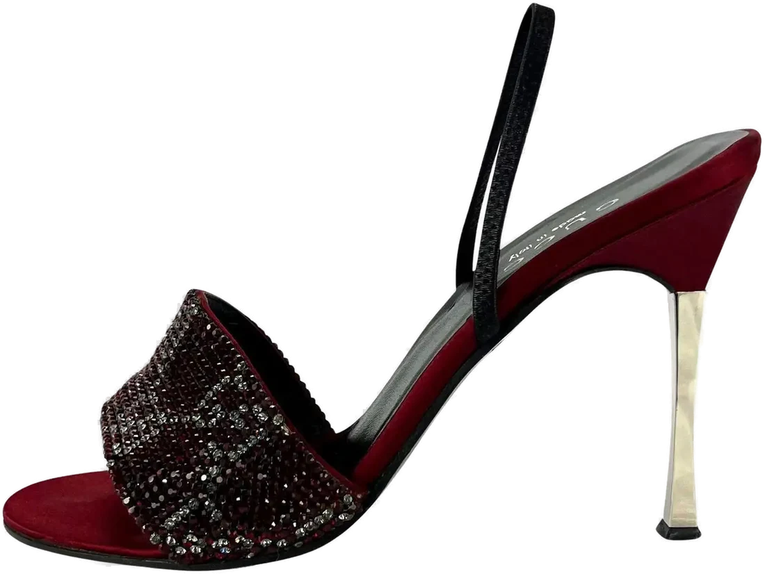 S/S 1998 Gucci Tom Ford Red Crystal 'GG' Heels Size 38C