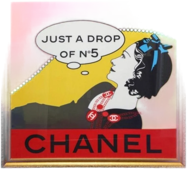 Extremely Rare Chanel “Drop Of No.5” Scarf In Gold Frame